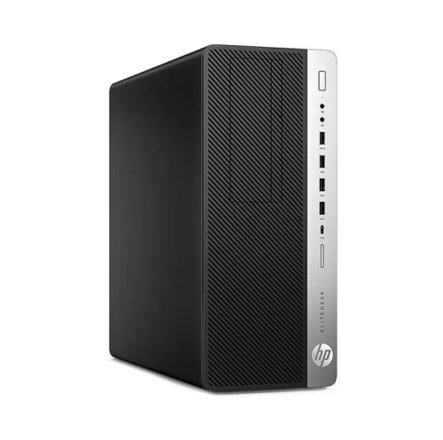 مینی کیس HP EliteDesk 800 G3 روی میز کار مدرن اداری