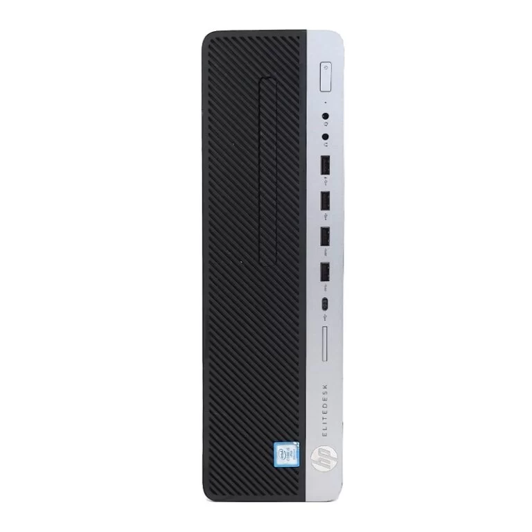 مینی کیس HP Elitedesk 800 G4 روی میز کار مدرن