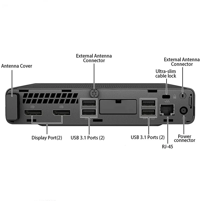 مینی کیس HP Elitedesk 800 G4 Tiny روی میز کار