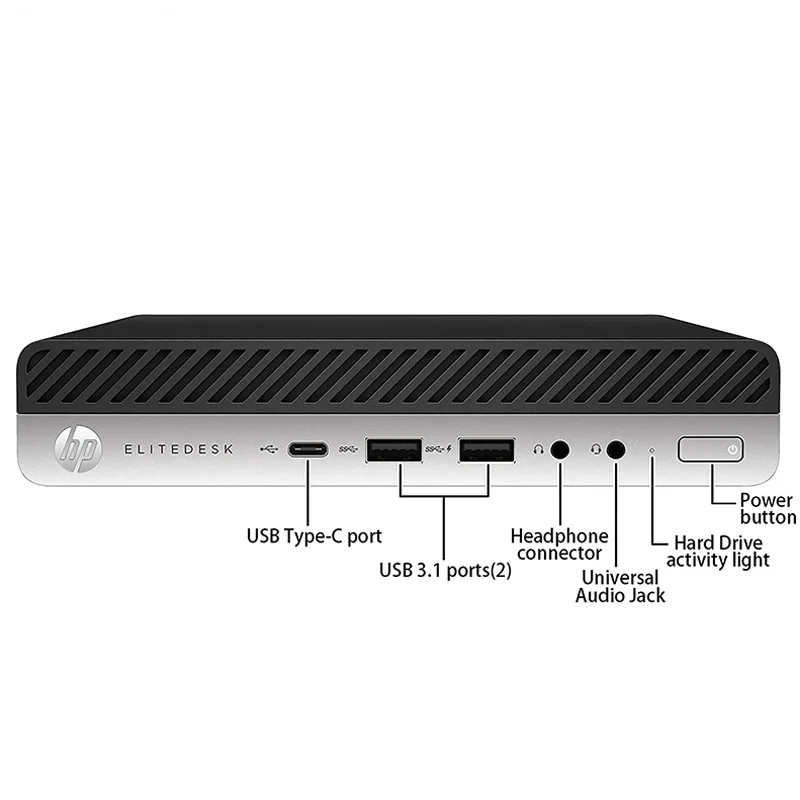 مینی کیس HP Elitedesk 800 G4 Tiny روی میز کار
