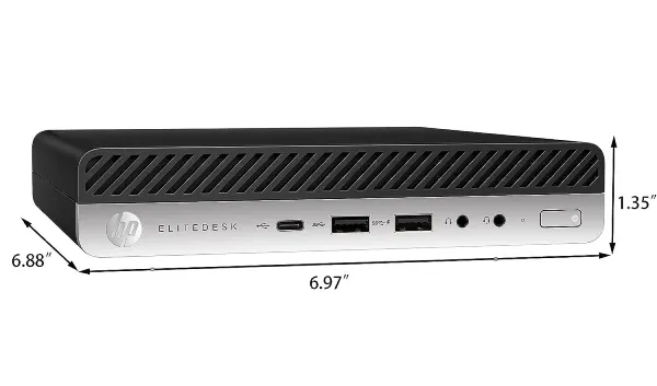 مینی کیس HP Elitedesk 800 G3 Tiny روی میز کار اداری