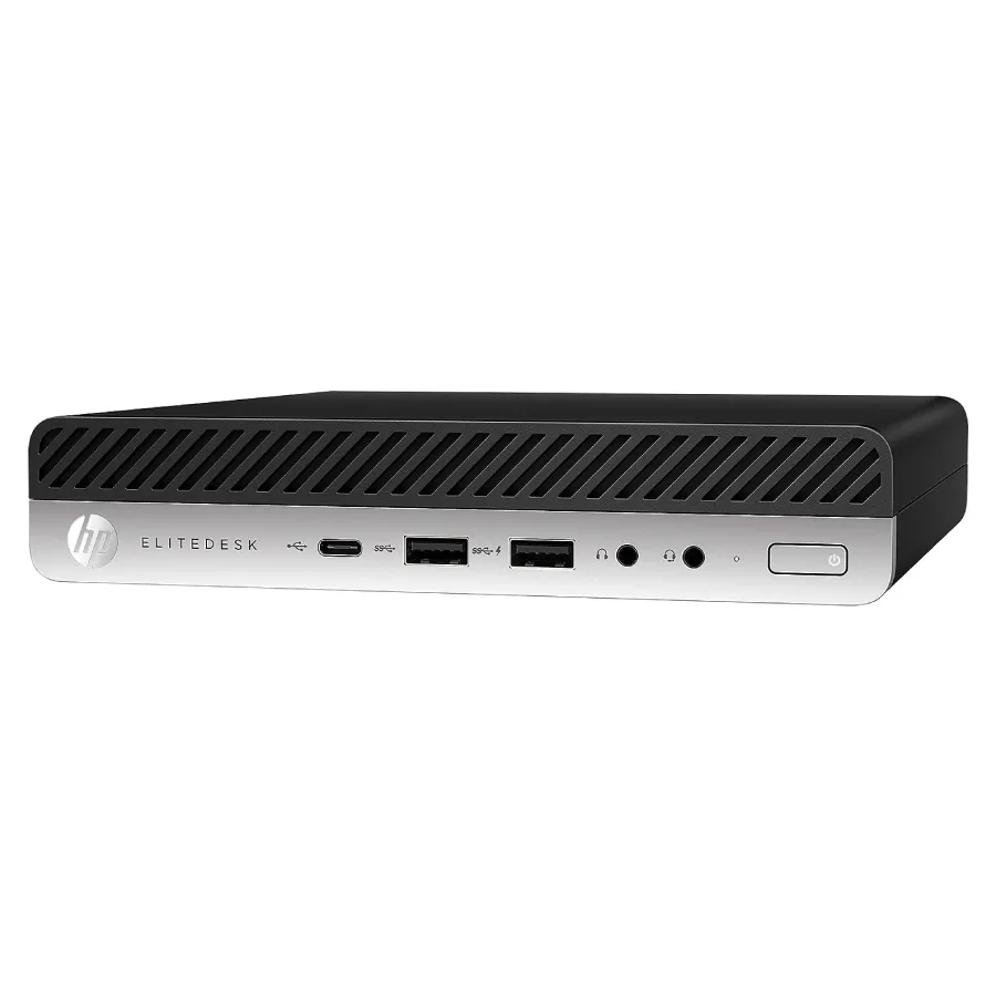 مینی کیس HP EliteDesk 800 G5 Tiny روی میز کار اداری