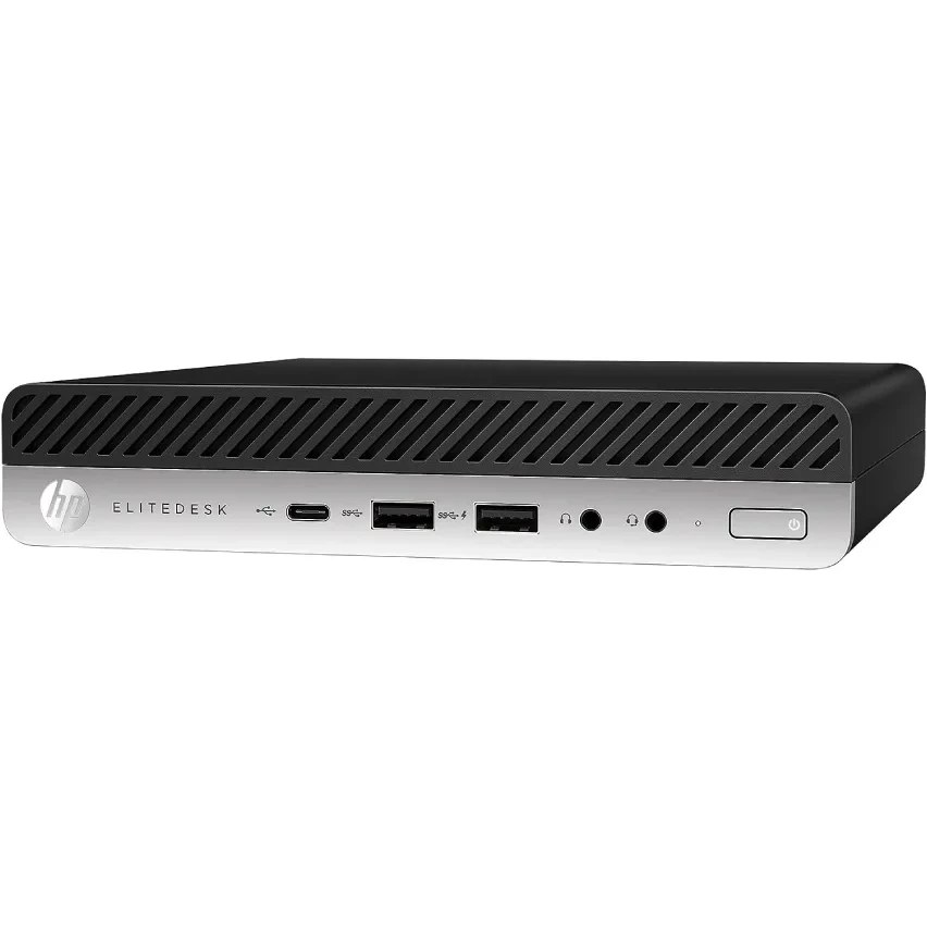 مینی کیس HP EliteDesk 800 G5 Tiny روی میز کار اداری