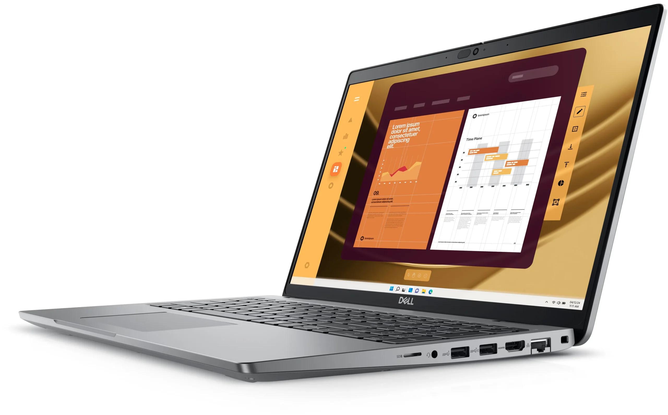 لپ تاپ DELL Latitude 5550 نسل 14 نقره ای روی میز کار