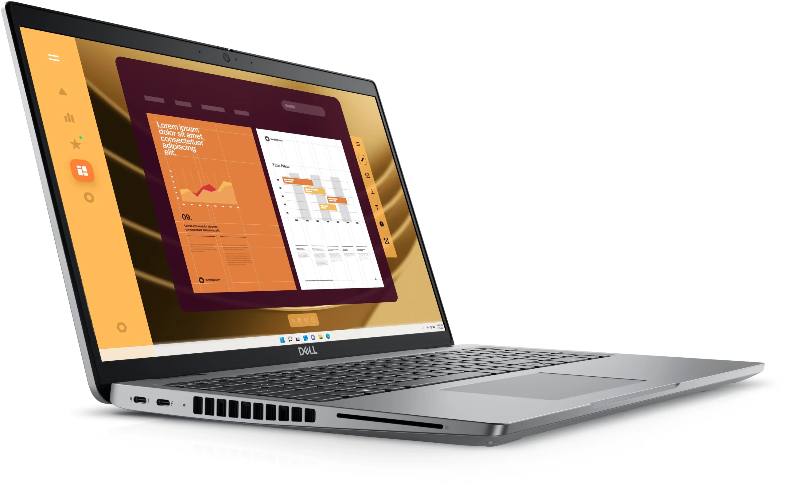 لپ تاپ DELL Latitude 5550 نسل 14 نقره ای روی میز کار