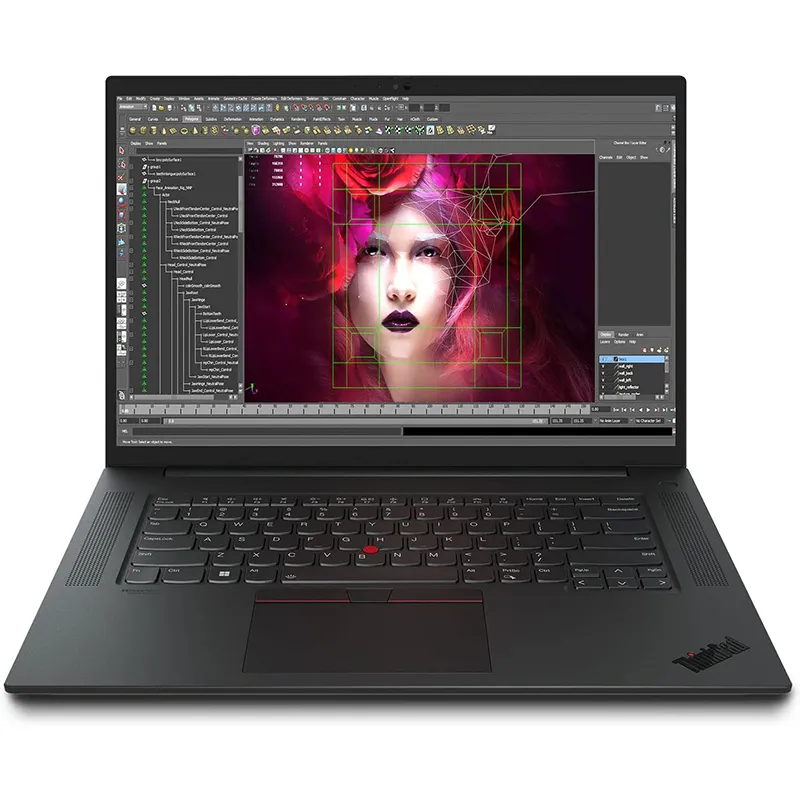 تصویری با کیفیت از لپتاپ Lenovo P1 Gen 5 روی یک میز کار مهندسی