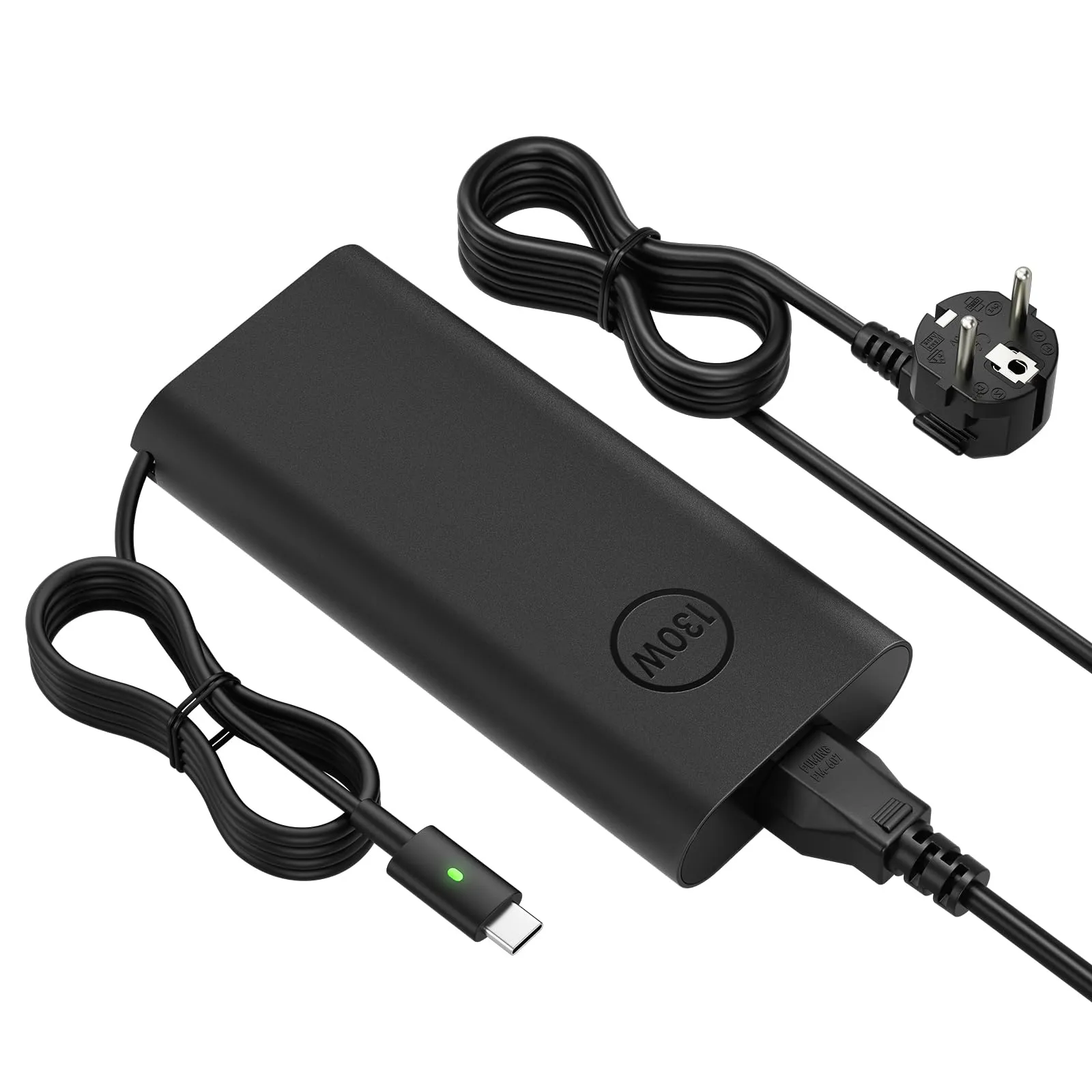آداپتور دل 130 وات Type-C اورجینال در کنار لپ تاپ Dell XPS